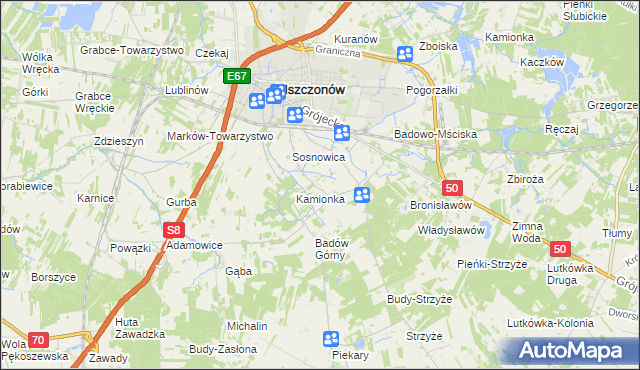 mapa Badowo-Dańki, Badowo-Dańki na mapie Targeo