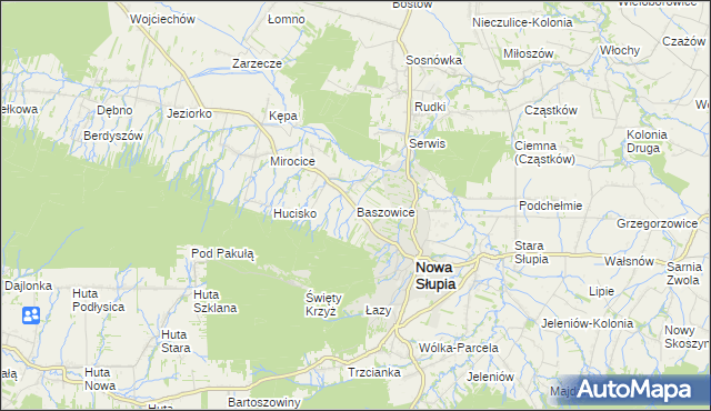 mapa Baszowice, Baszowice na mapie Targeo