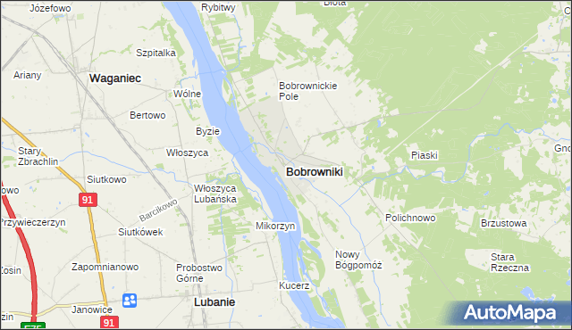 mapa Bobrowniki powiat lipnowski, Bobrowniki powiat lipnowski na mapie Targeo