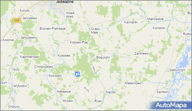 mapa Boguszki gmina Wizna, Boguszki gmina Wizna na mapie Targeo
