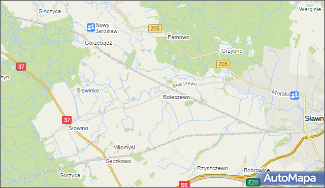 mapa Boleszewo, Boleszewo na mapie Targeo