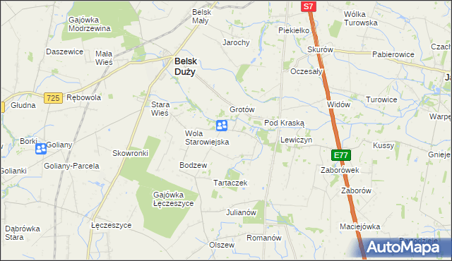 mapa Boruty gmina Belsk Duży, Boruty gmina Belsk Duży na mapie Targeo