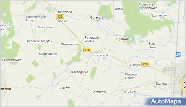 mapa Borzęciczki, Borzęciczki na mapie Targeo