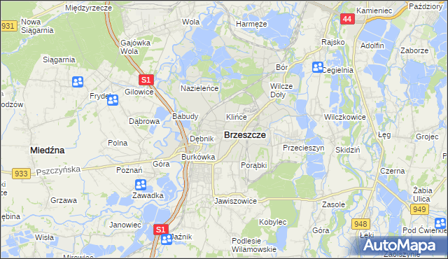 mapa Brzeszcze, Brzeszcze na mapie Targeo