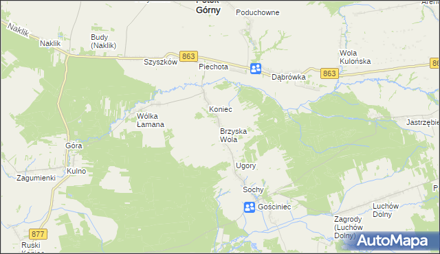 mapa Brzyska Wola, Brzyska Wola na mapie Targeo