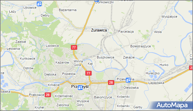mapa Buszkowice gmina Żurawica, Buszkowice gmina Żurawica na mapie Targeo