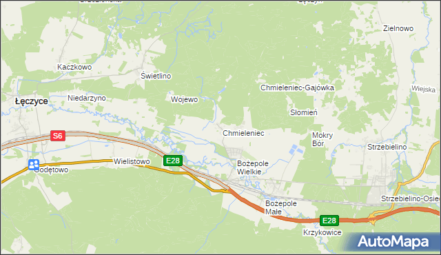 mapa Chmieleniec, Chmieleniec na mapie Targeo