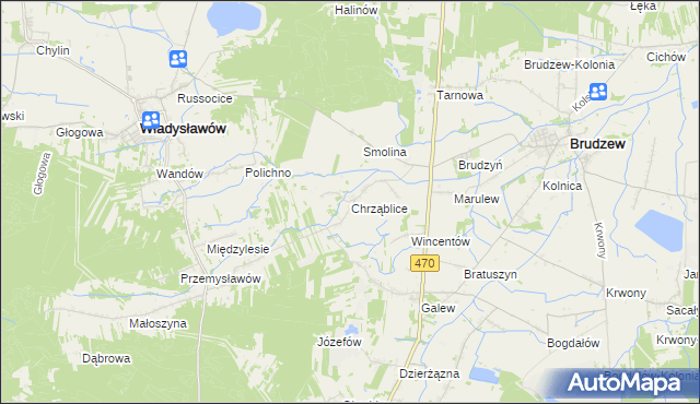 mapa Chrząblice, Chrząblice na mapie Targeo