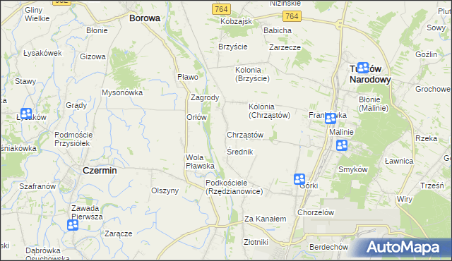 mapa Chrząstów gmina Mielec, Chrząstów gmina Mielec na mapie Targeo