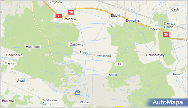 mapa Chwaliszew, Chwaliszew na mapie Targeo