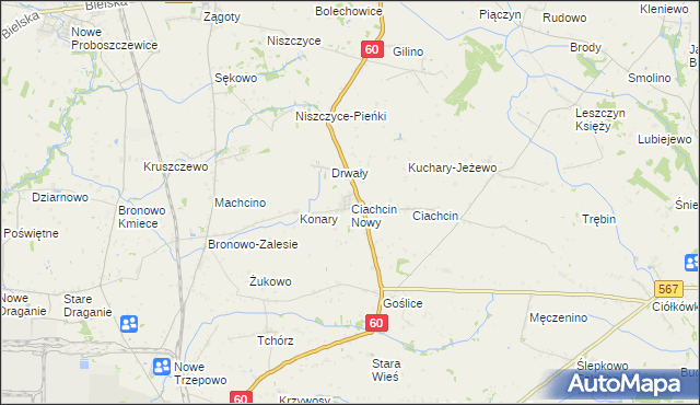 mapa Ciachcin Nowy, Ciachcin Nowy na mapie Targeo