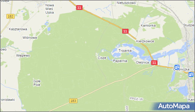 mapa Cisze, Cisze na mapie Targeo