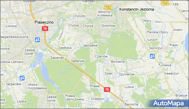 mapa Czarnów gmina Konstancin-Jeziorna, Czarnów gmina Konstancin-Jeziorna na mapie Targeo
