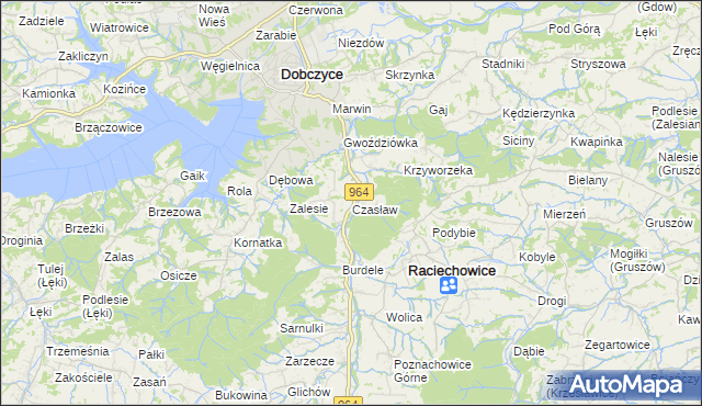 mapa Czasław gmina Raciechowice, Czasław gmina Raciechowice na mapie Targeo
