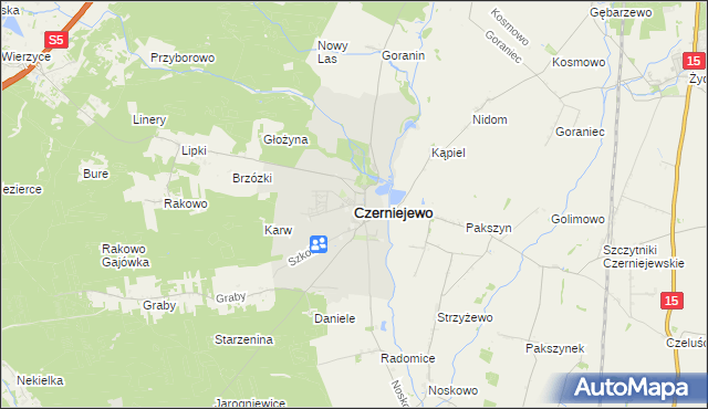 mapa Czerniejewo, Czerniejewo na mapie Targeo