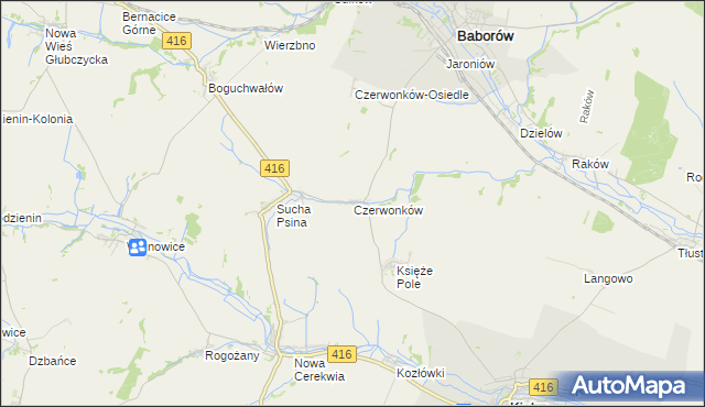 mapa Czerwonków, Czerwonków na mapie Targeo