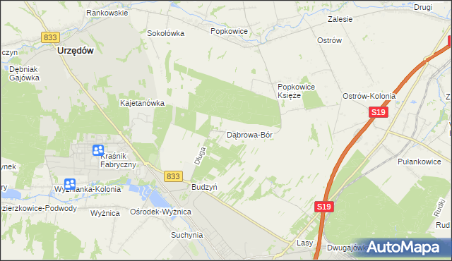 mapa Dąbrowa-Bór, Dąbrowa-Bór na mapie Targeo