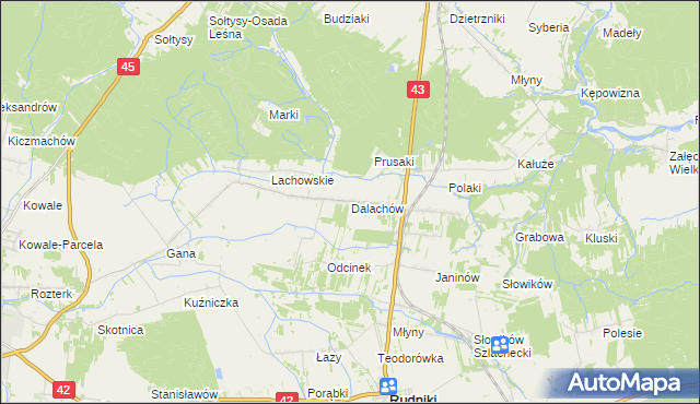 mapa Dalachów, Dalachów na mapie Targeo