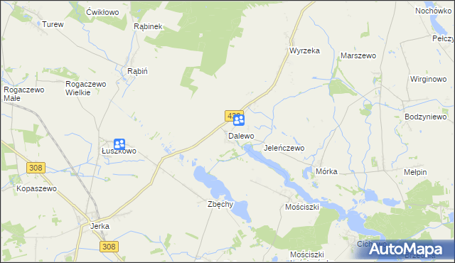 mapa Dalewo gmina Śrem, Dalewo gmina Śrem na mapie Targeo