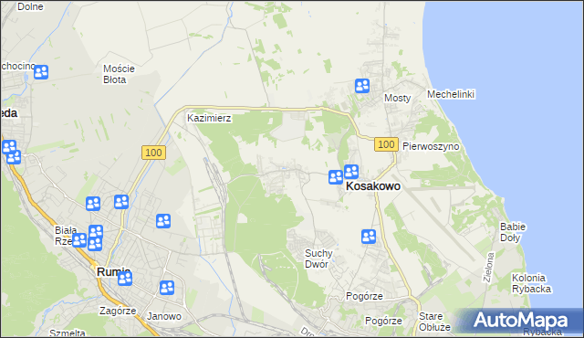 mapa Dębogórze, Dębogórze na mapie Targeo