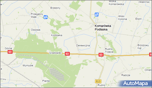 mapa Derewiczna, Derewiczna na mapie Targeo