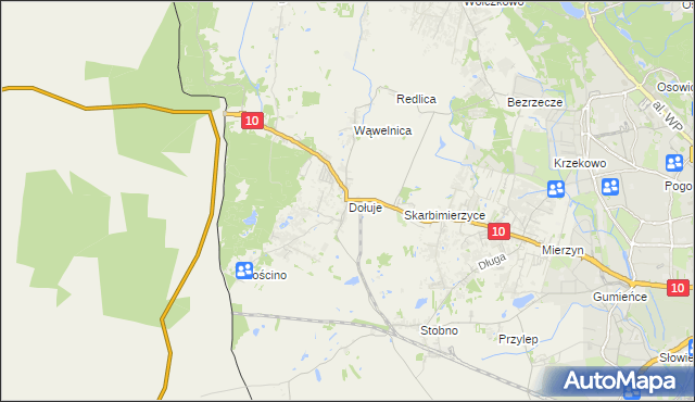 mapa Dołuje, Dołuje na mapie Targeo