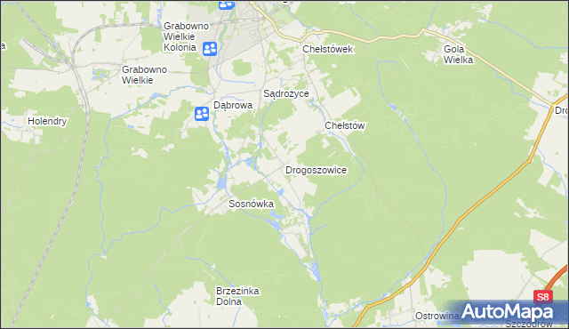 mapa Drogoszowice, Drogoszowice na mapie Targeo