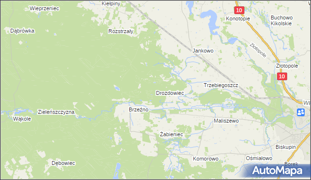 mapa Drozdowiec, Drozdowiec na mapie Targeo