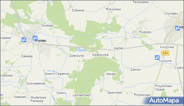 mapa Dzięczynka, Dzięczynka na mapie Targeo