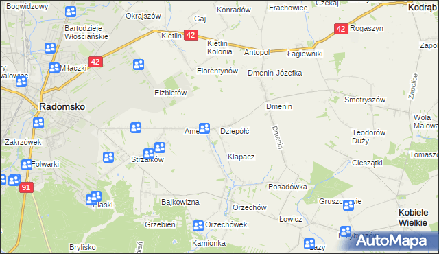 mapa Dziepółć, Dziepółć na mapie Targeo