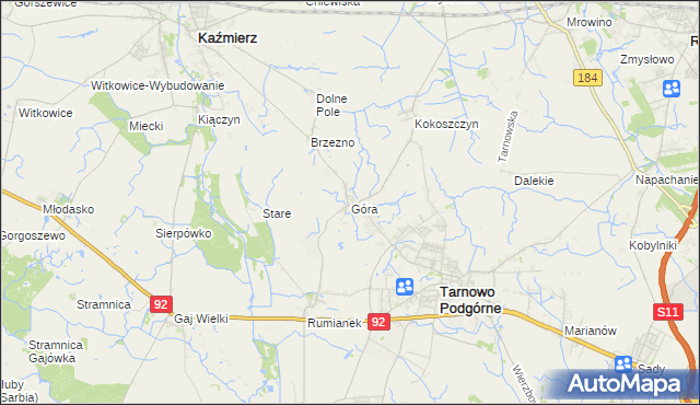 mapa Góra gmina Tarnowo Podgórne, Góra gmina Tarnowo Podgórne na mapie Targeo