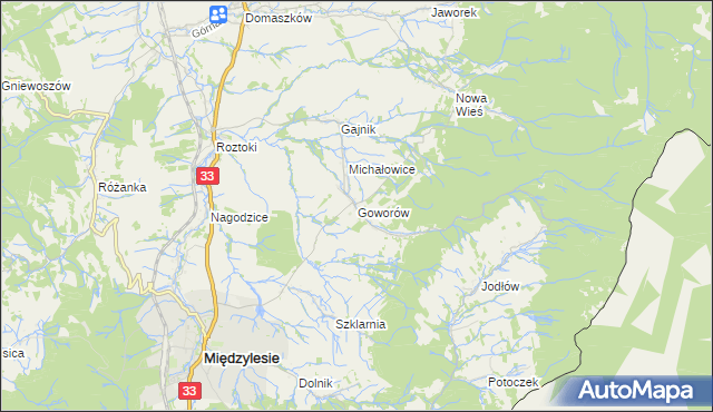 mapa Goworów, Goworów na mapie Targeo