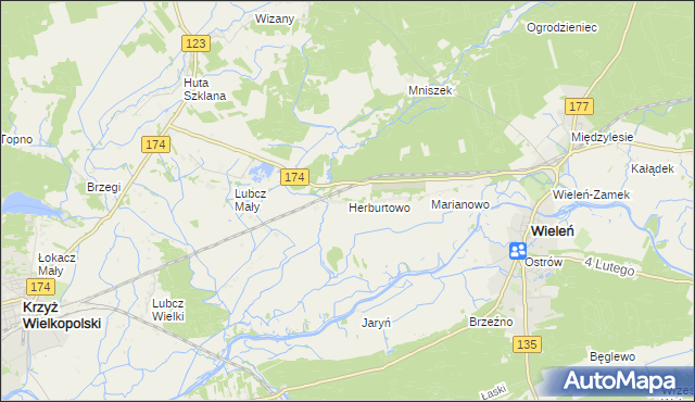 mapa Herburtowo, Herburtowo na mapie Targeo