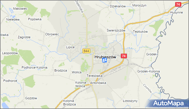 mapa Hrubieszów, Hrubieszów na mapie Targeo