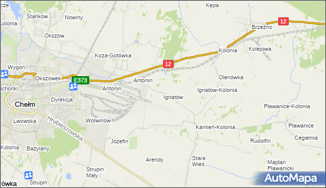 mapa Ignatów gmina Kamień, Ignatów gmina Kamień na mapie Targeo