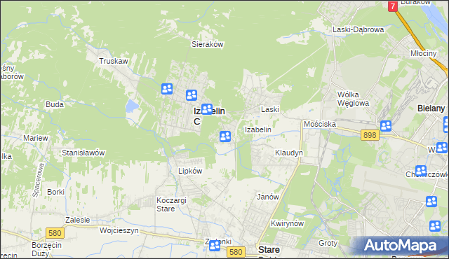 mapa Izabelin B, Izabelin B na mapie Targeo