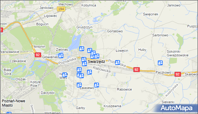 mapa Jasin gmina Swarzędz, Jasin gmina Swarzędz na mapie Targeo