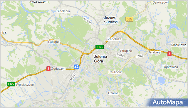 mapa Jelenia Góra, Jelenia Góra na mapie Targeo