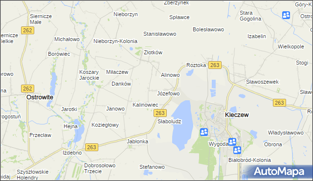 mapa Józefowo gmina Kleczew, Józefowo gmina Kleczew na mapie Targeo