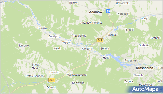 mapa Kaczórki, Kaczórki na mapie Targeo