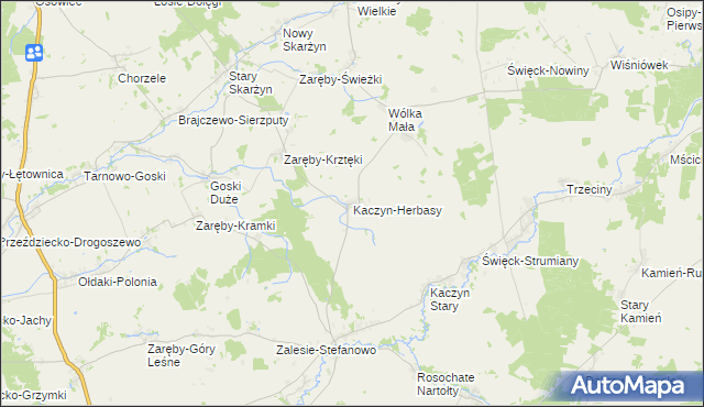mapa Kaczyn-Herbasy, Kaczyn-Herbasy na mapie Targeo