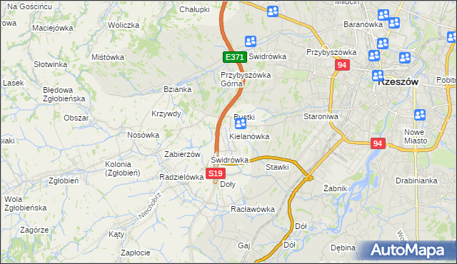 mapa Kielanówka, Kielanówka na mapie Targeo