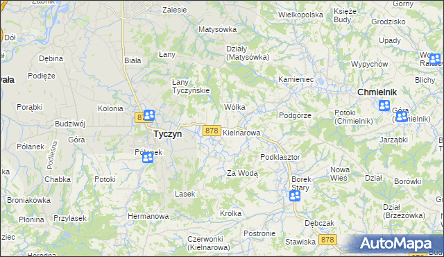 mapa Kielnarowa, Kielnarowa na mapie Targeo