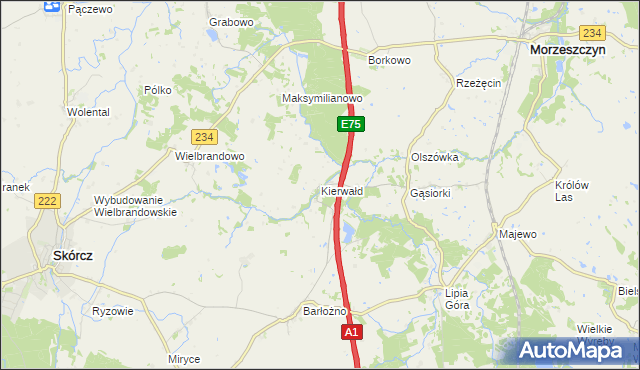 mapa Kierwałd, Kierwałd na mapie Targeo