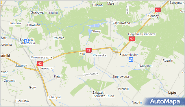 mapa Kleśniska, Kleśniska na mapie Targeo
