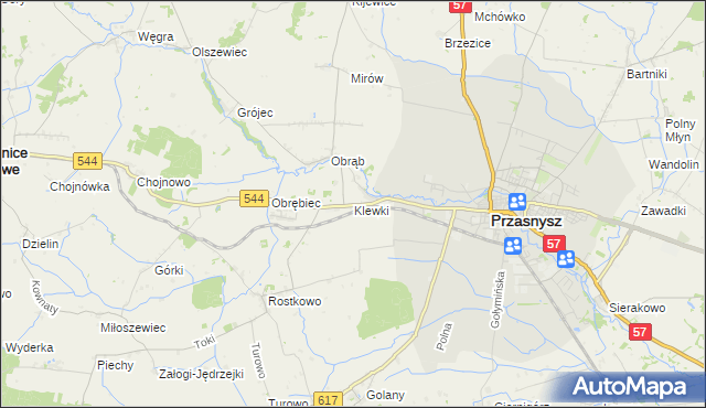 mapa Klewki gmina Przasnysz, Klewki gmina Przasnysz na mapie Targeo