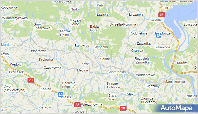 mapa Kłodne, Kłodne na mapie Targeo