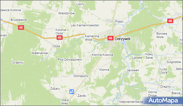 mapa Kłonna-Kolonia, Kłonna-Kolonia na mapie Targeo