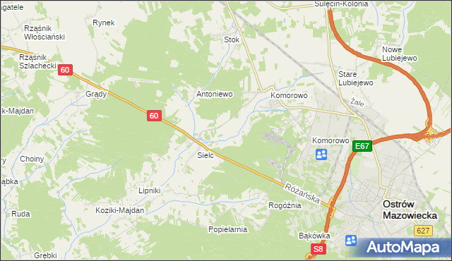 mapa Komorowo-Kolonia, Komorowo-Kolonia na mapie Targeo