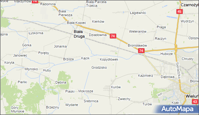 mapa Kopydłówek, Kopydłówek na mapie Targeo